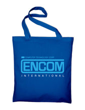 Lade das Bild in den Galerie-Viewer, Styletex23 Enkom International Logo Retro Sci Fi 80s 90s Stoffbeutel Jutebeutel Tasche Baumwolltasche
