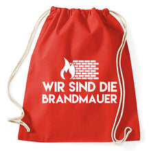 Lade das Bild in den Galerie-Viewer, Styletex23 Turnbeutel Wir sind die Brandmauer mit Kordel Kordelzug Sportbeutel