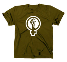 Lade das Bild in den Galerie-Viewer, Styletex23 T-Shirt Herren #2 Feminism Guerilla Anarchie, oliv, XXL