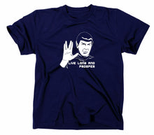 Lade das Bild in den Galerie-Viewer, Styletex23 T-Shirt Herren #2 Mr Spock Star Trek, Leonard Nimoy, navy, XXL