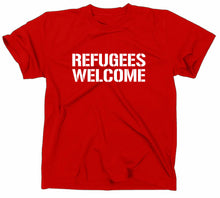 Lade das Bild in den Galerie-Viewer, Styletex23 T-Shirt Herren #2 Refugees Welcome Asyl, rot, XXL