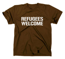 Lade das Bild in den Galerie-Viewer, Styletex23 T-Shirt Herren #2 Refugees Welcome Asyl, braun, XXL