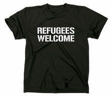Lade das Bild in den Galerie-Viewer, Styletex23 T-Shirt Herren #2 Refugees Welcome Asyl, schwarz, XXL