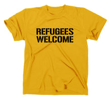 Lade das Bild in den Galerie-Viewer, Styletex23 T-Shirt Herren #2 Refugees Welcome Asyl, gelb, XXL