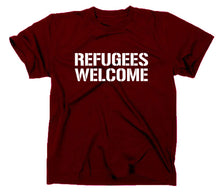 Lade das Bild in den Galerie-Viewer, Styletex23 T-Shirt Herren #2 Refugees Welcome Asyl, maroon, XXL
