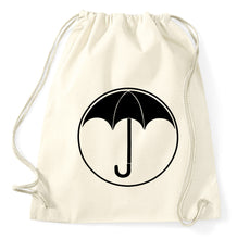Lade das Bild in den Galerie-Viewer, #2 Umbrella Logo Schule Ut Malum Pluvia Turnbeutel, natur