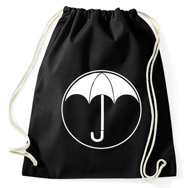 #2 Umbrella Logo Schule Ut Malum Pluvia Turnbeutel, schwarz