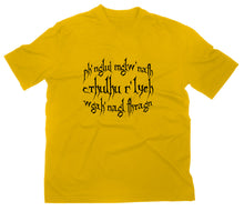 Lade das Bild in den Galerie-Viewer, Styletex23 T-Shirt Herren #3 HP Lovecraft Spruch, gelb, XXL