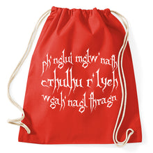 Lade das Bild in den Galerie-Viewer, #3 HP Lovecraft Spruch Zitat Turnbeutel, red