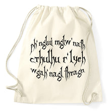 Lade das Bild in den Galerie-Viewer, #3 HP Lovecraft Spruch Zitat Turnbeutel, natur