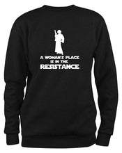 Lade das Bild in den Galerie-Viewer, Styletex23 Sweatshirt A Woman's Place Is In The Resistance, schwarz XXL