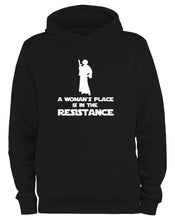 Lade das Bild in den Galerie-Viewer, Styletex23 Kapuzenpullover A Woman's Place Is In The Resistance, schwarz XXL