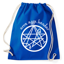 Lade das Bild in den Galerie-Viewer, Arra Agga Bandar Sign Zeichen Turnbeutel, royalblue