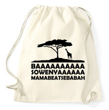 Lade das Bild in den Galerie-Viewer, Baaaa Sowenya Mamabeatsebabah Ah Zabenya Fun Turnbeutel Gym Bag, natur