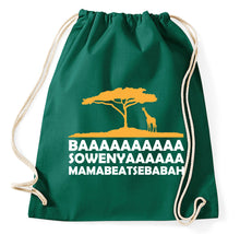 Lade das Bild in den Galerie-Viewer, Baaaa Sowenya Mamabeatsebabah Ah Zabenya Fun Turnbeutel Gym Bag, flaschengrün