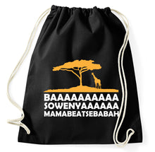 Lade das Bild in den Galerie-Viewer, Baaaa Sowenya Mamabeatsebabah Ah Zabenya Fun Turnbeutel Gym Bag, schwarz