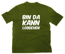 Lade das Bild in den Galerie-Viewer, Styletex23 T-Shirt Herren Bin da kann losgehen Fun, oliv, XXL