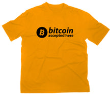 Lade das Bild in den Galerie-Viewer, Styletex23 T-Shirt Herren Bitcoin Accepted Here Logo, gelb, XXL