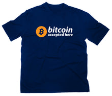 Lade das Bild in den Galerie-Viewer, Styletex23 T-Shirt Herren Bitcoin Accepted Here Logo, navy, XXL