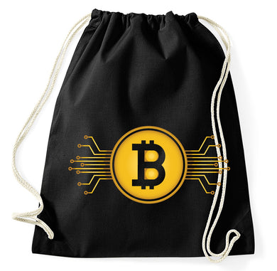 Bitcoin Logo Cryptocurrency Turnbeutel Sportbeutel Gym Bag, schwarz