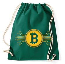 Lade das Bild in den Galerie-Viewer, Bitcoin Logo Cryptocurrency Turnbeutel Sportbeutel Gym Bag, flaschengrün