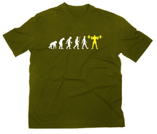 Lade das Bild in den Galerie-Viewer, Styletex23 T-Shirt Herren Bodybuilding Squat Evolution of Man, oliv, XXL