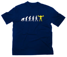 Lade das Bild in den Galerie-Viewer, Styletex23 T-Shirt Herren Bodybuilding Squat Evolution of Man, navy, XXL