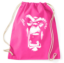 Lade das Bild in den Galerie-Viewer, Styletex23 Turnbeutel Crazy Gorilla Chimp Ape Streetart