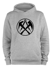 Lade das Bild in den Galerie-Viewer, Styletex23 Kapuzenpullover Dachdecker Handwerk Zunft Logo, XXL grau