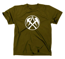 Lade das Bild in den Galerie-Viewer, Styletex23 T-Shirt Herren Dachdecker Zunft Logo, oliv, XXL