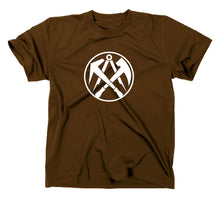 Lade das Bild in den Galerie-Viewer, Styletex23 T-Shirt Herren Dachdecker Zunft Logo, braun, XXL