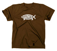 Lade das Bild in den Galerie-Viewer, Styletex23 T-Shirt Herren Darwin Fisch Logo, braun, XXL