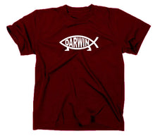 Lade das Bild in den Galerie-Viewer, Styletex23 T-Shirt Herren Darwin Fisch Logo, maroon, XXL
