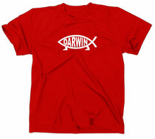 Lade das Bild in den Galerie-Viewer, Styletex23 T-Shirt Herren Darwin Fisch Logo, rot, XXL