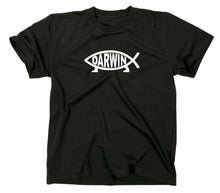 Lade das Bild in den Galerie-Viewer, Styletex23 T-Shirt Herren Darwin Fisch Logo, schwarz, XXL