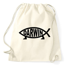 Lade das Bild in den Galerie-Viewer, Styletex23 Turnbeutel Darwin Fisch Evolution