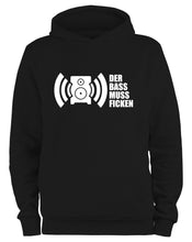 Lade das Bild in den Galerie-Viewer, Styletex23 Kapuzenpullover Der Bass muss ficken, schwarz XXL