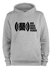 Lade das Bild in den Galerie-Viewer, Styletex23 Kapuzenpullover Der Bass muss ficken, XXL grau