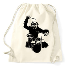 Lade das Bild in den Galerie-Viewer, Styletex23 Turnbeutel Crazy Drummer Monkey Streetart