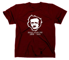Lade das Bild in den Galerie-Viewer, Styletex23 T-Shirt Herren Edgar Allan Poe, maroon, XXL