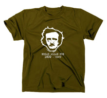 Lade das Bild in den Galerie-Viewer, Styletex23 T-Shirt Herren Edgar Allan Poe, oliv, XXL