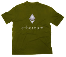 Lade das Bild in den Galerie-Viewer, Styletex23 T-Shirt Herren Ethereum Ether Coin Logo, oliv, XXL
