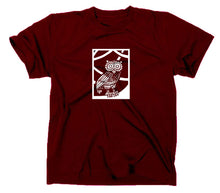 Lade das Bild in den Galerie-Viewer, Styletex23 T-Shirt Herren Eule von Minerva Athena, maroon, XXL