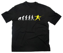 Lade das Bild in den Galerie-Viewer, Styletex23 T-Shirt Herren Fechten Fun Fencing Evolution of Man, schwarz, XXL
