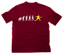 Lade das Bild in den Galerie-Viewer, Styletex23 T-Shirt Herren Fechten Fun Fencing Evolution of Man, maroon, XXL