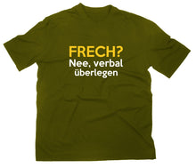 Lade das Bild in den Galerie-Viewer, Styletex23 T-Shirt Herren Frech nee verbal überlegen Fun, oliv, XXL