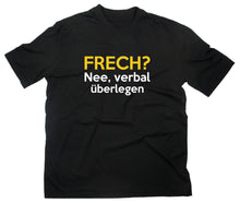 Lade das Bild in den Galerie-Viewer, Styletex23 T-Shirt Herren Frech nee verbal überlegen Fun, schwarz, XXL