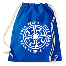 Lade das Bild in den Galerie-Viewer, Free Tekkno Free Party Free People Tekno Music Bass Turnbeutel, royalblue