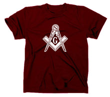 Lade das Bild in den Galerie-Viewer, Styletex23 T-Shirt Herren Freemason Freimaurer Logo, maroon, XXL