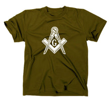 Lade das Bild in den Galerie-Viewer, Styletex23 T-Shirt Herren Freemason Freimaurer Logo, oliv, XXL